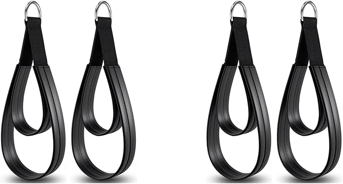 4PCS Pilates Straps, Pilates Double Loop Straps for Reformer, Fitness D-Ring Straps Double Loops Padded