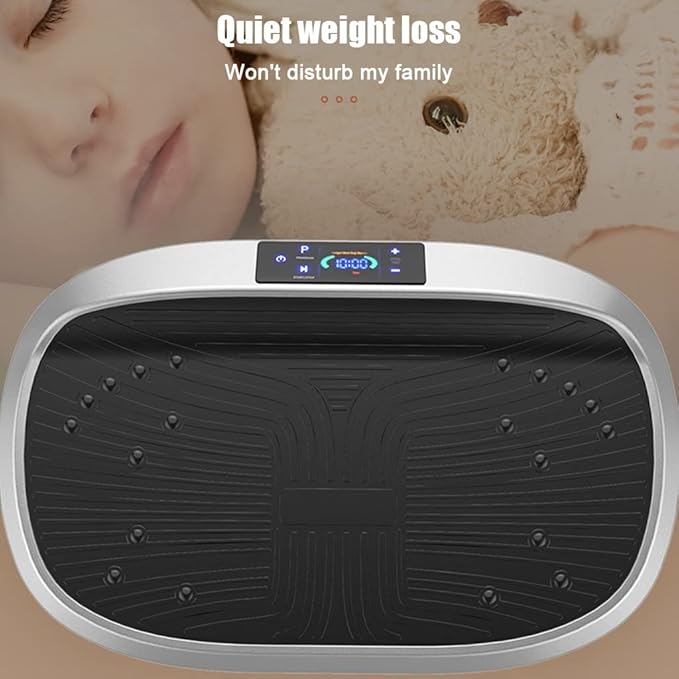 Vibration Plate w Resistance Bands, Vibration Plate Exercise Machine, 99 Levels of Intensity, Vibration Platform Home Gym Equipment for Whole Body Workout
