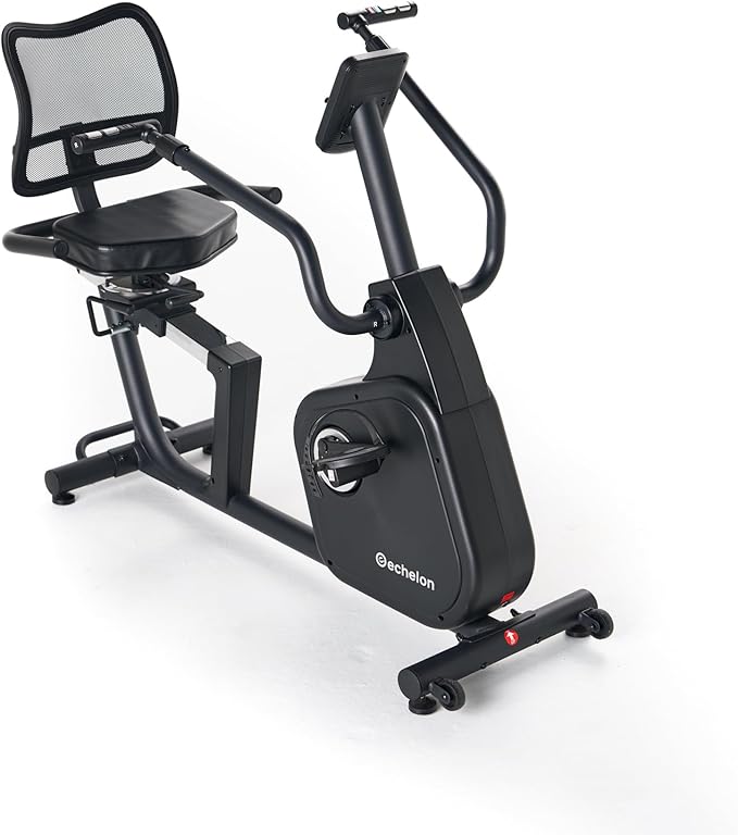 Echelon Recumbent Sport Bike – 16 Motorized & 10 Manual Resistance Levels, 21 Workout Programs, LCD Display, Heart Rate Sensors, Magnetic Flywheel, Ergonomic Swivel Seat, 264.5 lb Capacity – Home Cardio Exercise Bike