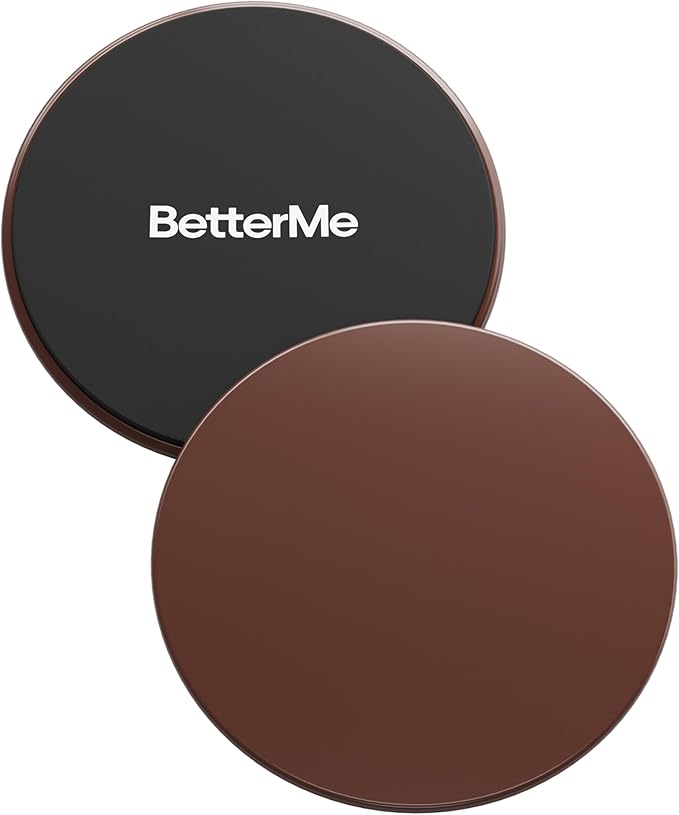 BetterMe Pilates Sliders – Dual-Sided Exercise Sliders for Core Training – Compact Workout Gliders for Home Fitness, Abs & Full Body Workouts
