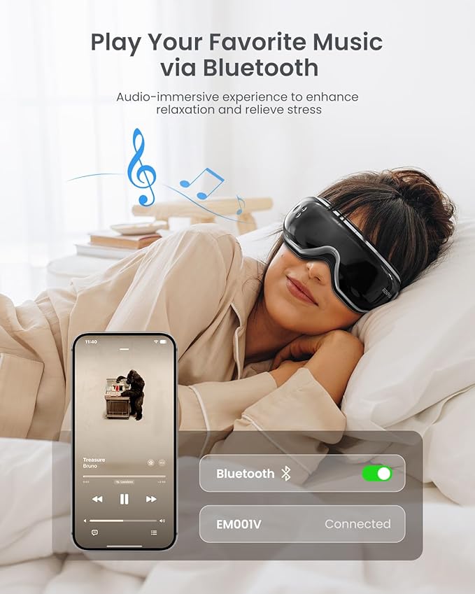 RENPHO Eyeris 1 Eye Massager with Heat, FSA Eligible HSA, Christmas Birthday Gifts for Women Men Mom Dad Her Him, Eye Mask for Migraine, Smart Sleep Mask for Dry Eyes Relax, Reduce Strain
