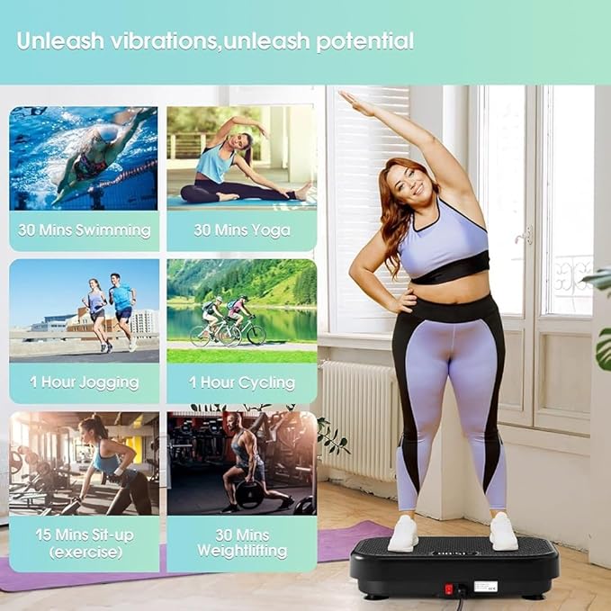 Vibration Plate Fitness Platform for Weight Loss Fat Burner, Exercise Machine Vibrating Shaking Full Body Shaker Workout for Women Men