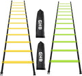 GHB Pro Agility Ladder 2 Pack Agility Training Ladder Speed 12 Rung 20ft with Carrying Bag (Yellow and Green)