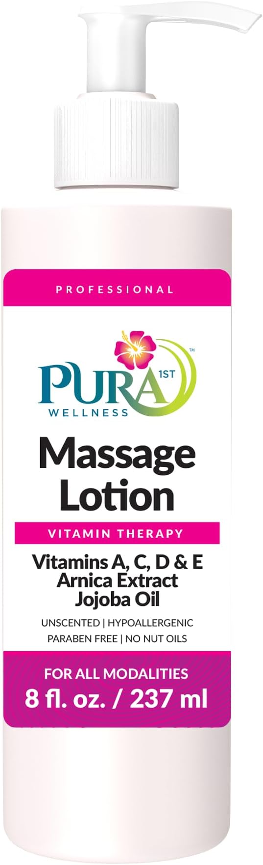 Vitamin Therapy 8 Fl oz Massage Lotion, Vitamin E, Professional, Massage Therapy, Deep Tissue, Unscented, Hypoallergenic, Natural Ingredients, Skin Hydrating, Moisturizing, Muscle Relief