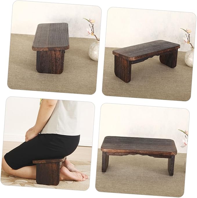 SUPVOX Meditation Bench Wooden Seat Zen Stool for Kneel Sit Yoga Headstand Bench Non-Slip Load-Bearing