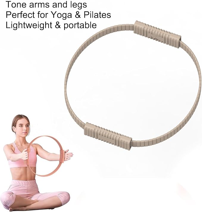 Home Pilates Essentials Kit 9 pcs. Pilates Ring Fitness Trainer, Ankle/Wrist Weights, Resistance Bands, Tote Bag, Grip Socks. Home or Gym/Studio Use. *MAT NOT Included*