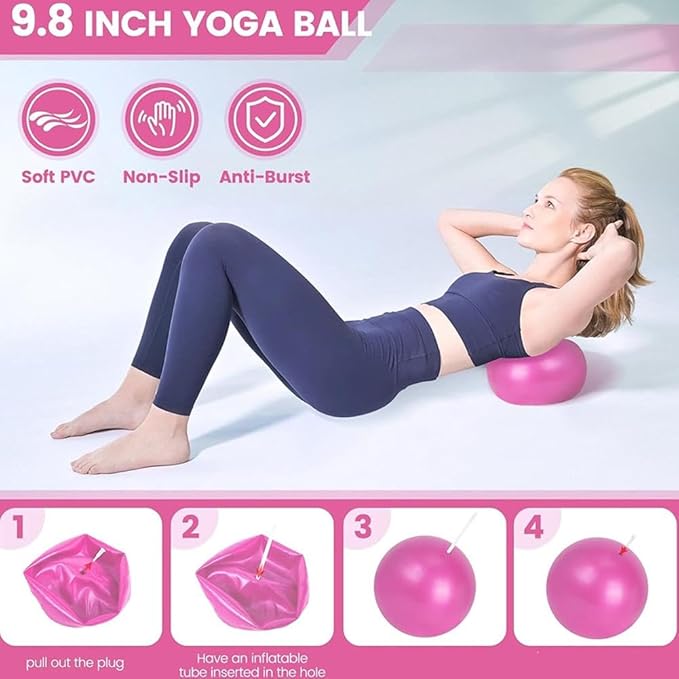 Pilates Essentials Kit for Women,2025 New Pilates Kit for Home Workouts,Beginners Home Pilates Essential Kit,Hip Exercise Band Yoga Ball,Portable Fitness Equipment for Core Strength, Stretching