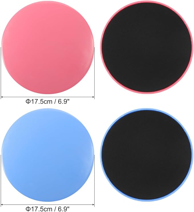 PATIKIL Core Sliders for Working Out 6.9", 8 Packs Dual Sided Exercise Sliders Fitness Workout Discs Strength Slides Discs for Gym Carpet Hardwood Floor, Pink/Blue