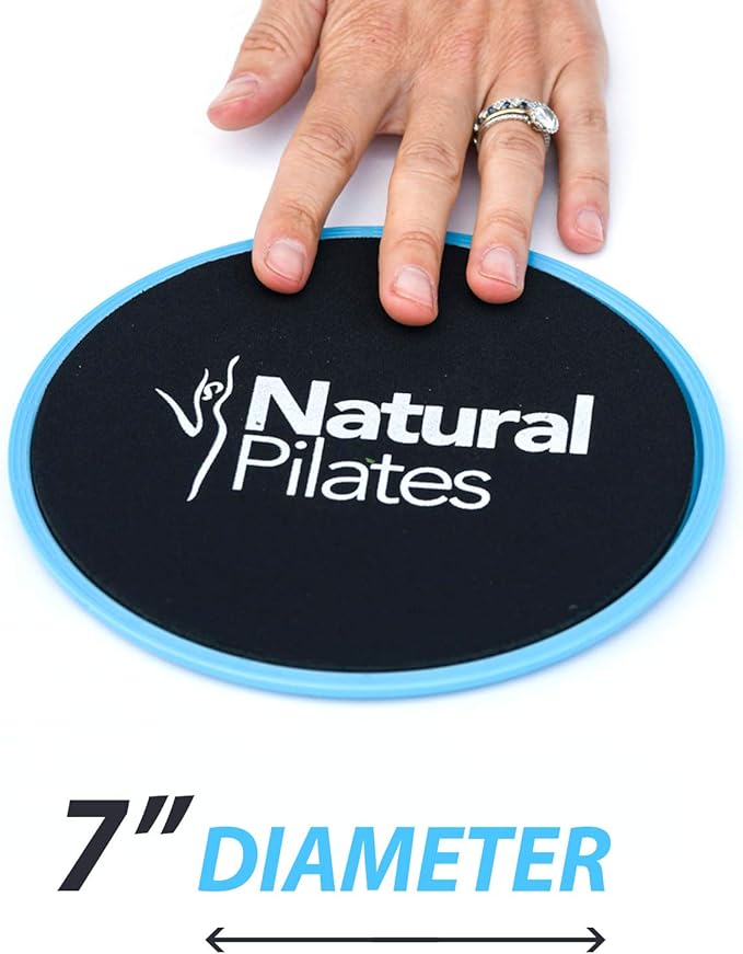 Natural Pilates Core Sliders - Dual Sided Sliders for Workouts on Carpet & Hardwood Floors, Exercise Sliders for Abs Legs and Butt, Ab disc Sliders for Workout, Core disc Sliders for Carpet