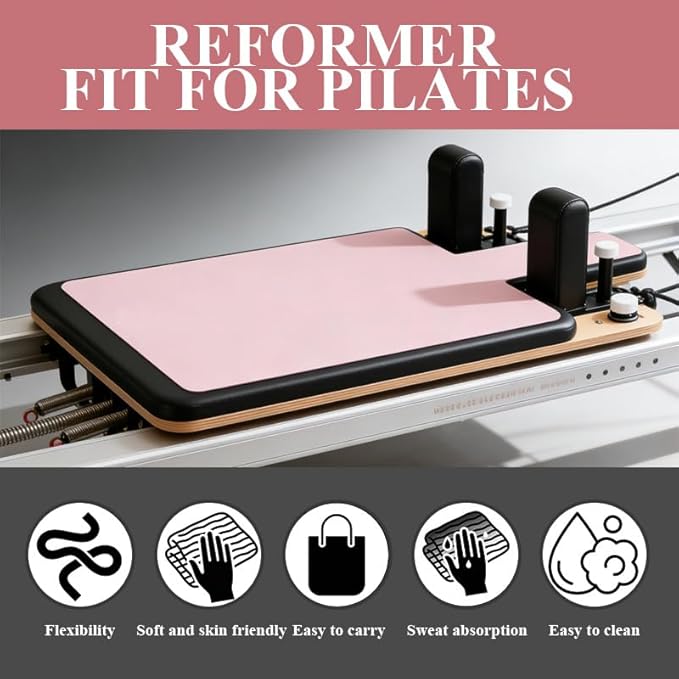 Non-Slip Pilates Reformer Mat Cover,0.8mm Thick Pilate Reformer Machine Cover Mat Towel,Pilates Mats for Reformer,Fleece Exercise Matfor Pilate Training Yoga 39" x 24"