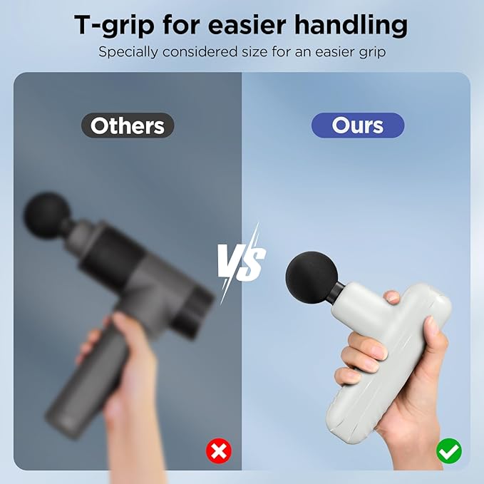 Mini Massage Gun, Powerful Handheld Muscle Massager for Muscle Relaxation, Deep Tissue Percussion Small Massage Gun Travel Massager with 4 Massage Heads Silent Brushless Motor, White