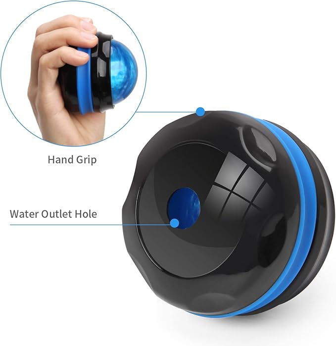 Coolrunner Massage Ball, Manual Roller Massager, Handheld Self Massage Therapy and Relax Full Body Tools for Sore Muscles, Shoulders, Neck, Arms, Legs, Back, Foot, Body (Blue)