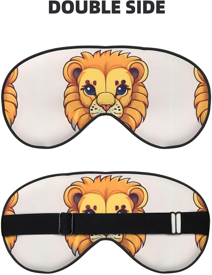Cartoon Cute Little Lion Head-Mounted Double-Sided Light-Blocking Sleeping Eye mask to Protect Eyes and Relieve Eye Fatigue