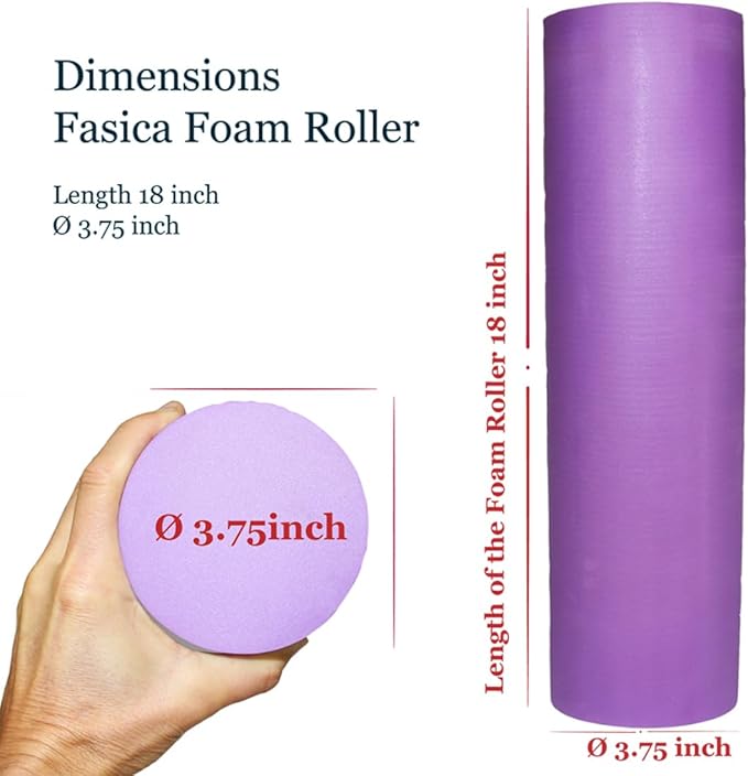 Small Size Medium-Hard Density EVA 4 Inch Foam Roller for Back &Leg Pain; Sore Muscle Recovery; Trigger Point Massage Roller Ø3.75x18inch Physical Therapy; Helps as Spine Cracker Stretcher
