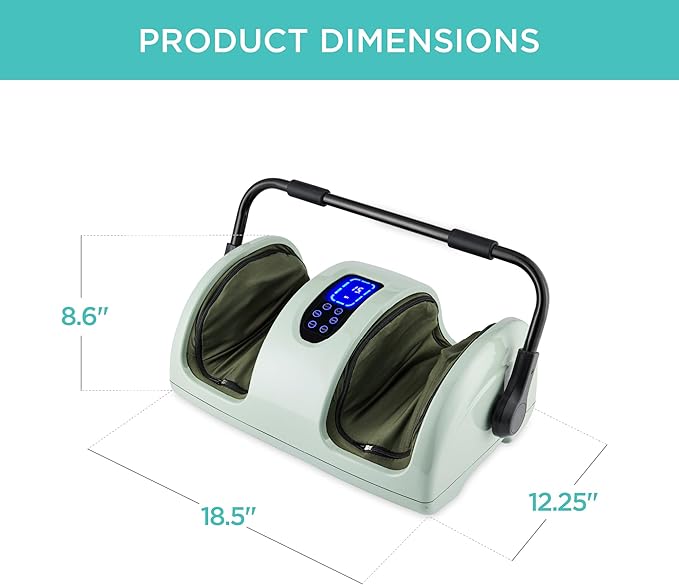 Best Choice Products Heated Shiatsu Foot Massager for Pain Relief, Plantar Fasciitis, Neuropathy, Blood Circulation w/Compact Design - Sage Green