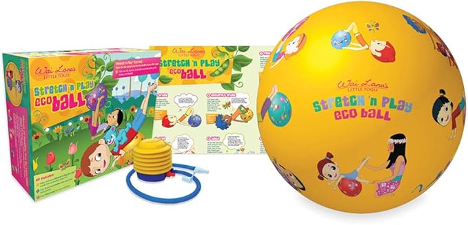 Wai Lana Little Yogis Stretch ‘N Play Eco Ball Kit - Award Winning Kid’s Yoga Set for 3 Yrs. and Up, BPA and Lead-Free