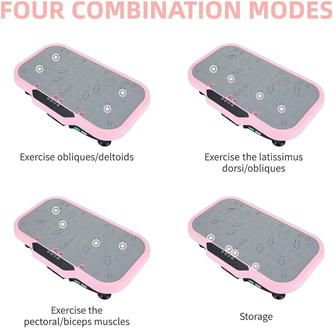Vibration Plate Exercise Machines, 120 Speeds Whole Body Workout Equipment with Resistance Bands Handles, Vibrate Fitness Platform for Weight Loss, Fat Burning, for Women, Men, and Home Gym Exercise