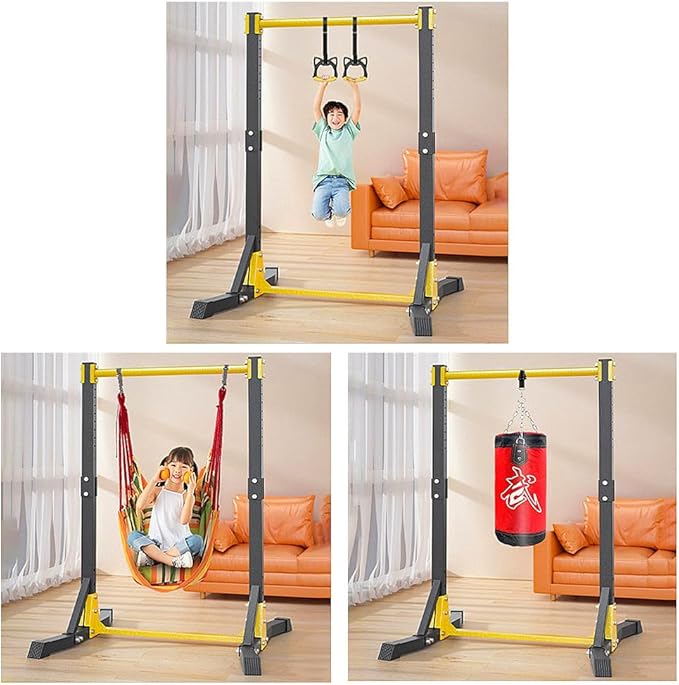 cdar Dip Bar Pull Up Bar Station, 400LBS Multi-Functional Free Standing Power Tower with 11 Gears Adjustment Heavy Duty Strength Training Stand Push Up Workout Exercise Equipment for Home Gym