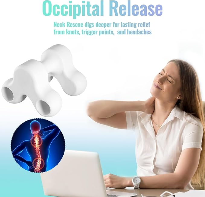 Occipital Release Tool Trigger Point Massage Tool Neck Massage Cervical Neck Manual Back Massager for Pain Relief Deep Tissue Home Use Suitable The Whole Body