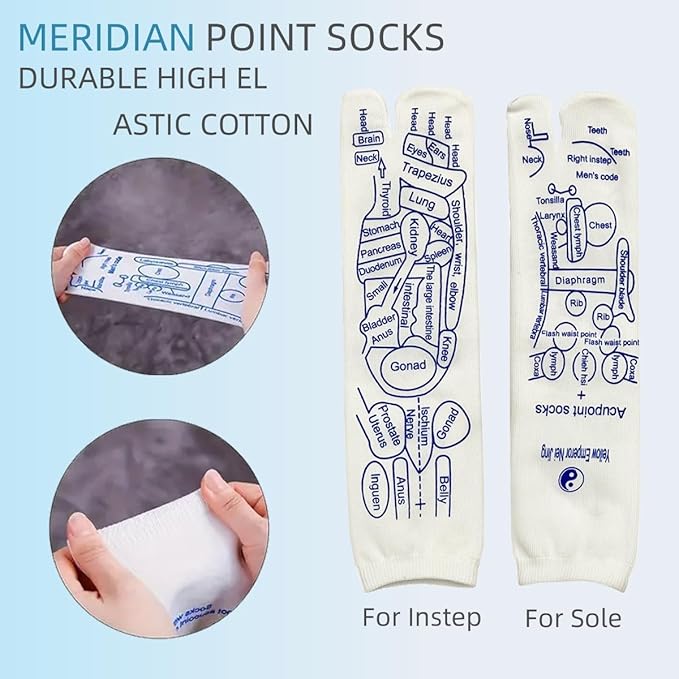 COLSA Reflexology Socks with Tools,Acupoint Socks Set,Beginner Acupoint Massage Tools Large Triangular Sparrow+acupoint Stick(2pcs Men+Gloves)