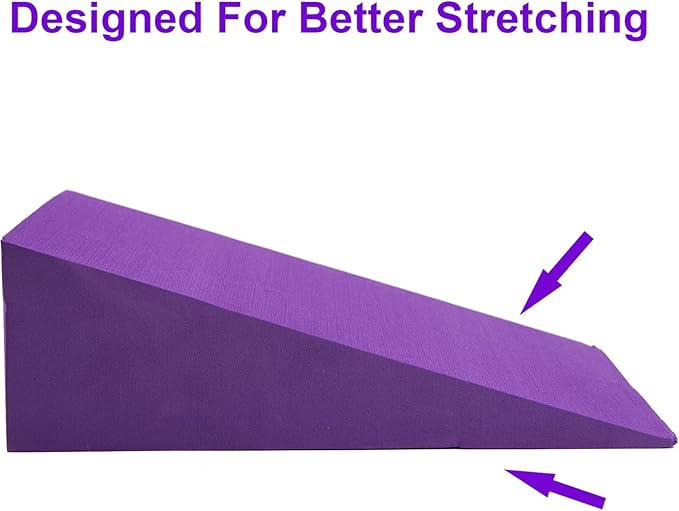 DEAYOU 2 Pack Yoga Foam Wedge, 13" EVA Foam Calf Stretch Slant Board for Lower Leg Strength Improve, Squat Wedge Incline Block for Workout, Exercise, Foot Heel Stretcher, Wrist Back Support (Purple)