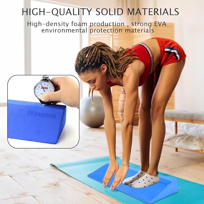 Stretch Slant Board Yoga Wedge Block EVA Foam Squat Wedge Block Home Gym Leg Workout Wedges Fitness Accessories Blue