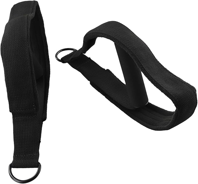 Double Loop Pilates Circle Foot Straps For Reformers – 2-Pack Fleece Exercise Bands With D-Rings, Non-Slip Texture, Adjustable Length & Cross Bar – Home Or Gym Use