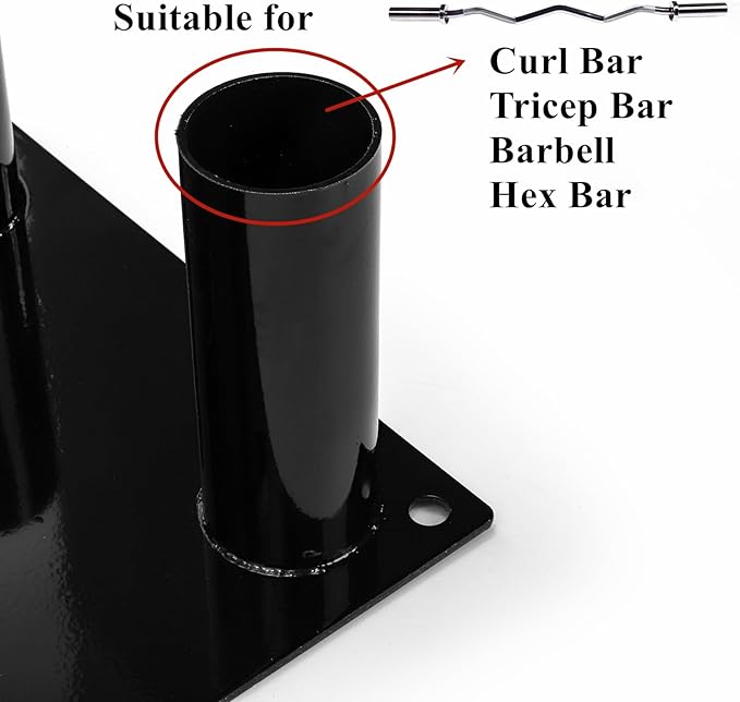 Tebery Barbell Floor Stand Holder, 5 Barbells Vertical Corner Storage Rack, Heavy Duty Home Gym Weight Organizer for Bars, Hex, Trap, Curl, Triceps Bars
