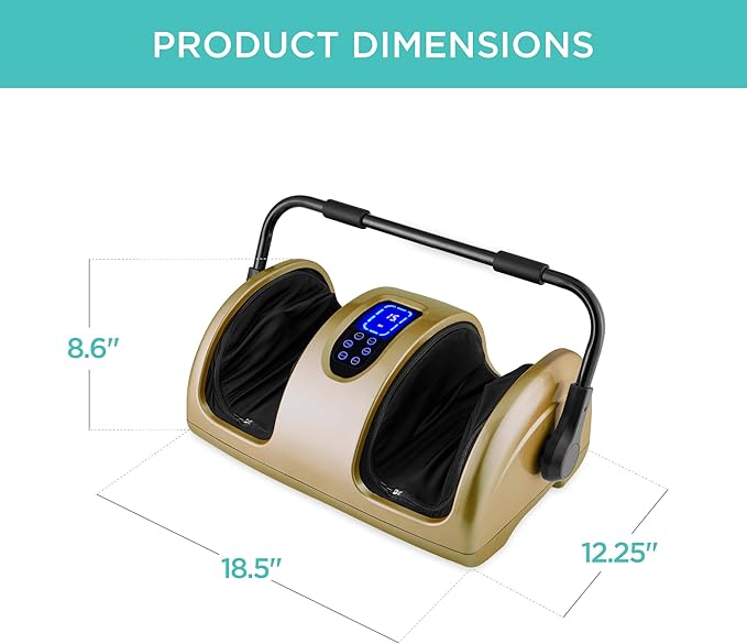Best Choice Products Heated Shiatsu Foot Massager for Pain Relief, Plantar Fasciitis, Neuropathy, Blood Circulation w/Compact Design - Gold