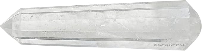 Amazing Gemstone Clear Quartz Crystal Wand Massage Stick - Pelvic Wand Gua Sha for Adults - Crystals and Healing Stones Massage Wands for Adults Gifts (Pointed)