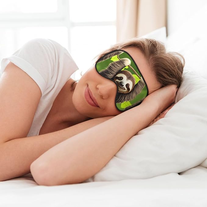 Cute Sloth Head-Mounted Double-Sided Light-Blocking Sleeping Eye mask to Protect Eyes and Relieve Eye Fatigue