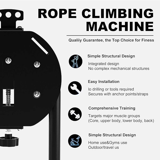 Endless Rope Training Machine, Compact Suspension Rope Climbing Machine, Adjustable Resistance Pulley System, Suitable for Muscle Endurance, Upper Body Training and Aerobic Training.