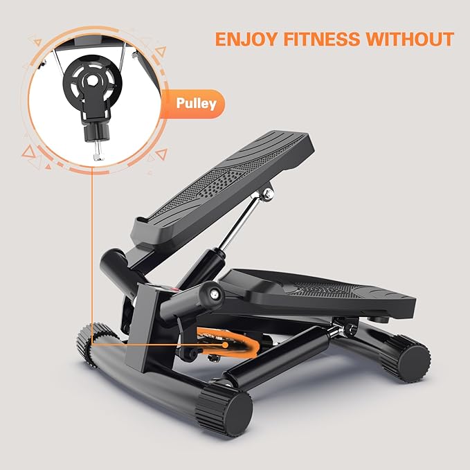 Mini Stepper Exercise Machine, Hydraulic Home Stepper Exercise Machine,300 LB Weight Black, Step Machine for Exercise at Home,2 MM Thickness Stepping Machine for Exercise at Home