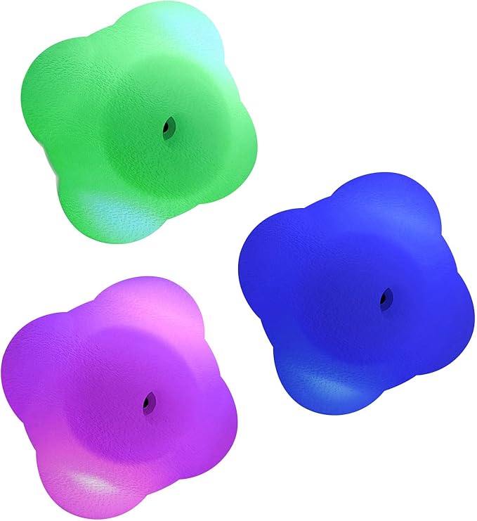 Agility Reaction Balls, Smart Reaction Ball Light Sports Reaction Balls Reflex Ball for Hand Eye Coordination Training, Sports Agility Lights Training Kit (3 Pack)