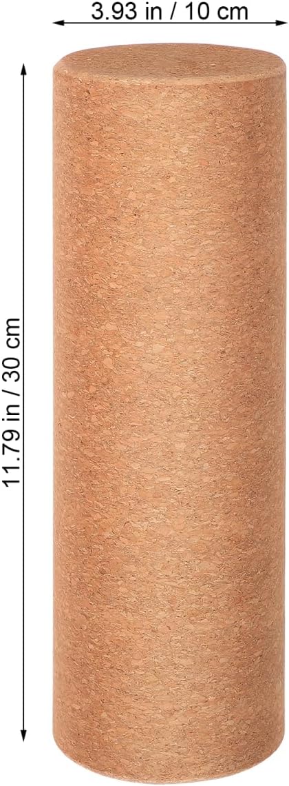Cork Yoga Roller, Back Pain Relief Cylinder, Deep Tissue Massager Roller for Muscle Massage, Lightweight Fitness Tool for Yoga and Backbend Training, 11.8 x 3.9 Inch
