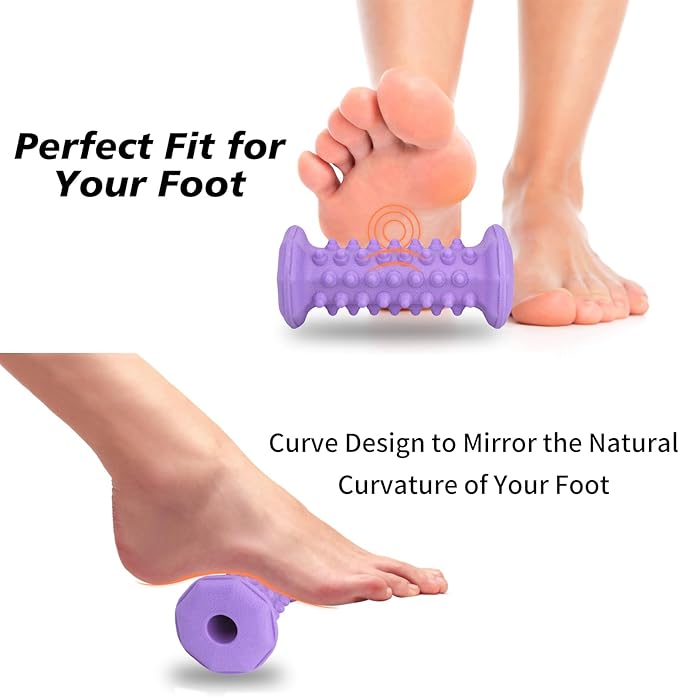 Plantar Fasciitis Relief Purple Set,Foot Roller Massager,Massage Lacrosse Ball,Spiky Ball Therapy Set for Relieve Plantar Fasciitis,Foot Arch and Heel Pain,Deep Tissue Muscle Massage