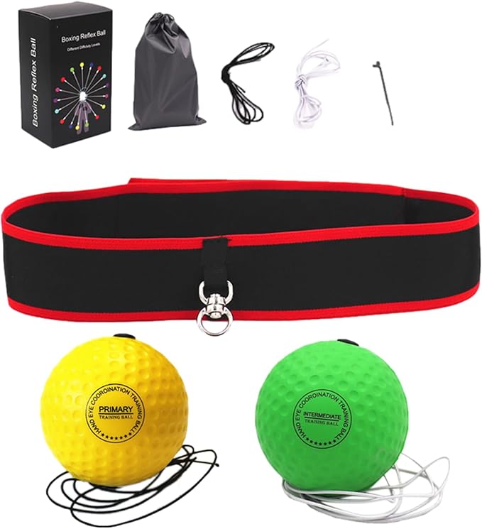 Erice Boxbollen, Boxing Reflex Ball for - React Reflex Balls on String with Headband, boxbollen Original - Improve Hand Eye Coordination, Punching Speed, Fight Reaction, pornographic