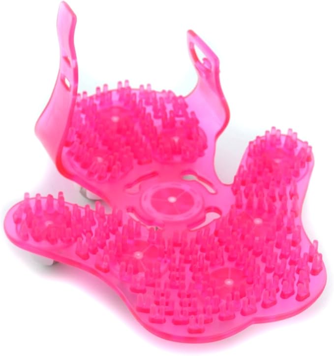 SAMYO Palm Shaped Massage Glove Body Massager with 9 360-degree-roller Metal Roller Ball Beauty Body Care (Pink)