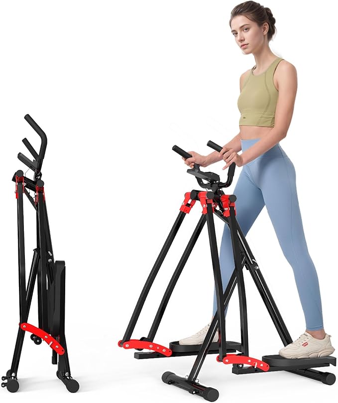 HOTSWEAT Air Walker Exercise Machine, Air Walker Elliptical, Foldable Cardio Cross Trainer Glider for Small Space, Full Body Workout Elliptical Machine for Home Gym