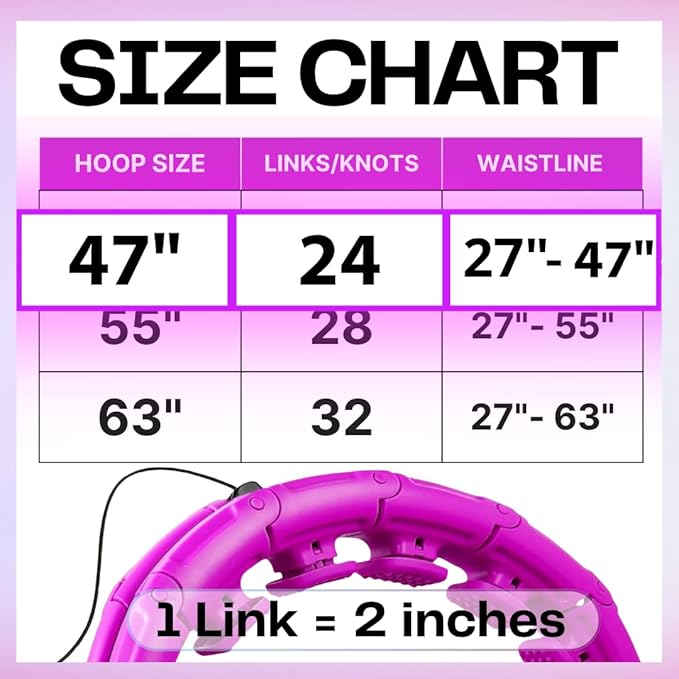 FIT ON FORM Infinity Weighted Hula Hoop for Adults Weight Loss, Smart Exercise Hola Circle Hoop for Women Abs Workout