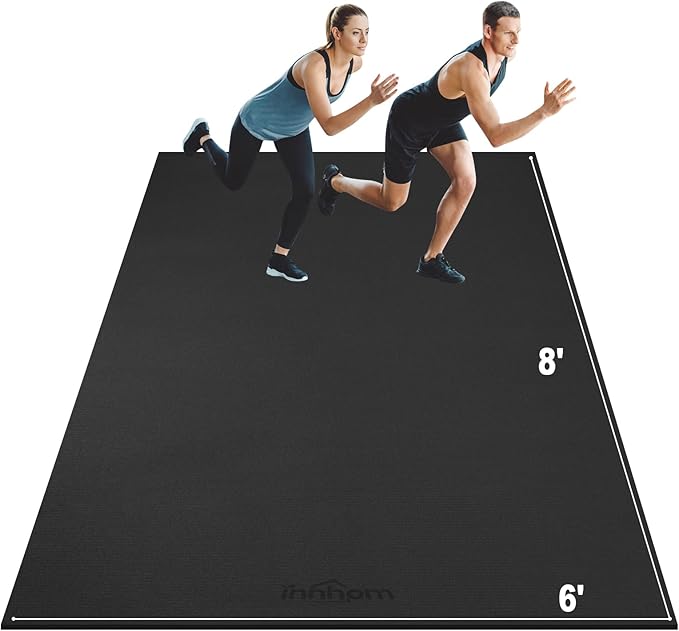 innhom Large Exercise Mat 6'x4'/7'x5'/8'x6'/9'x6'/10'x6' Workout Mat Gym Flooring for Home Gym Mats Exercise Mats for Home Workout Thick Floor Mat for Fitness