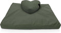 Bean Products Meditation Cushion Mat Set - Zafu Floor Pillow Organic Buckwheat Pillow + Cotton Filled Zabuton Prayer Pad - Meditation Pillow Yoga Knee Pad - Made in USA - 14" Round or 18" Oval