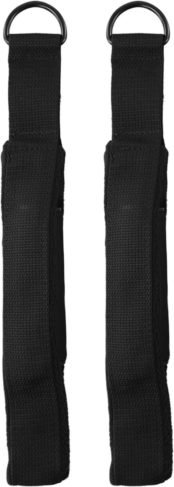 Double Loop Pilates Foot Straps for Reformer Equipment, D For Ring Pilates Resistance Bands with Non-Slip Texture, Portable Pilates Exercise Straps, 2-Pack Black