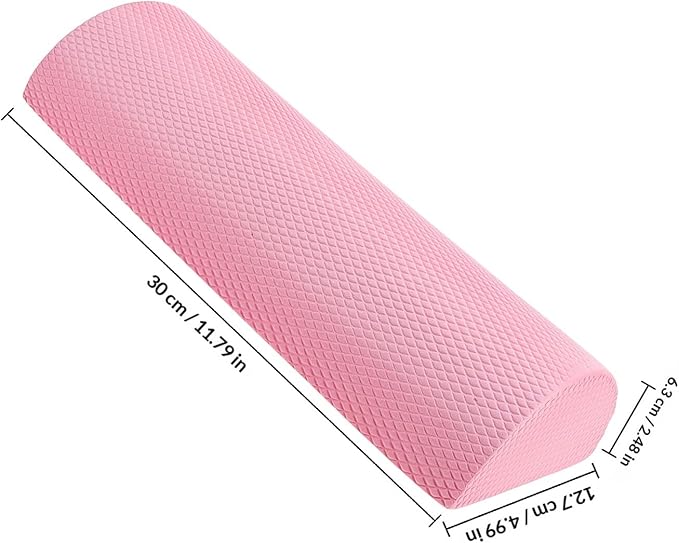 PartyKindom Muscle Relaxation Roller Half Foam Roller for Back and Core Stability Yoga Accessory Lightweight Balance Training Tool for Fitness and Exercise