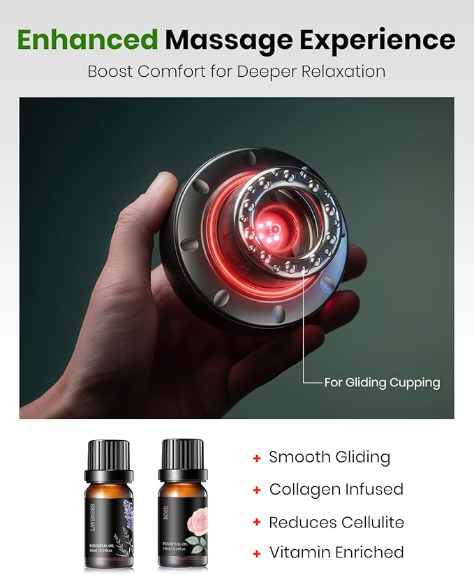 4 Pack 5-in-1 Smart Dynamic Cupping Set, Electric Cupping Device with Red Light, Heated Cupping Massager with 12-Level Suction & Heat, Cupping Machine for Pain Relief, Muscle Soreness, Knots, Aches