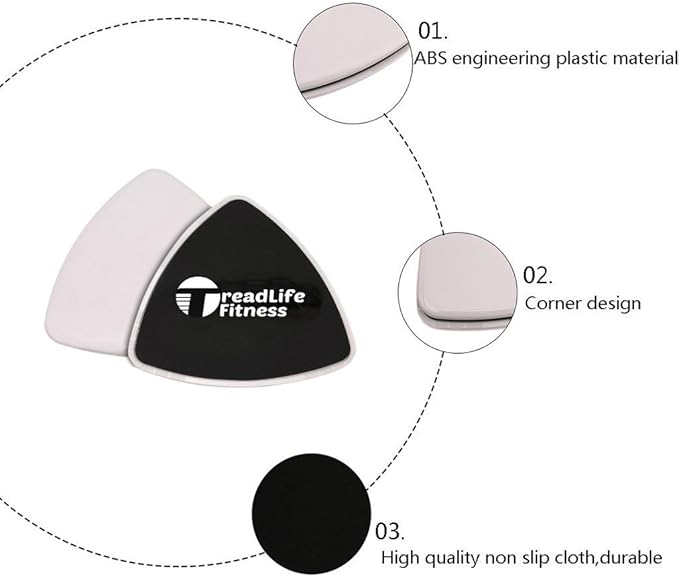 2 x Dual Sided Gliding Discs Core Sliders by: TreadLife Fitness