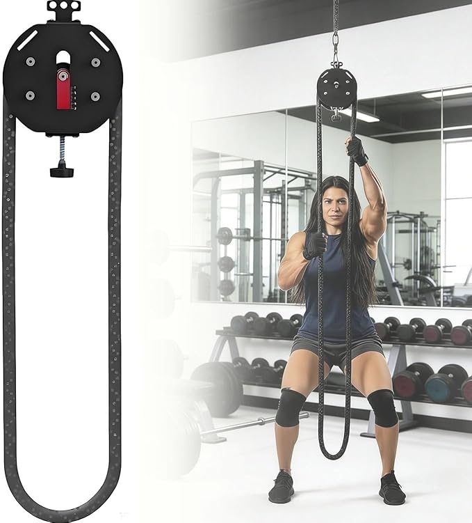Endless Rope Trainer, Resistance Trainer Machine, Pulley Puller Fitness Rope Training Kit, Pulley String Climbing Machine Adjustable Resista, 4m/13.12ft Closed-Loop Nylon String, Home Gym