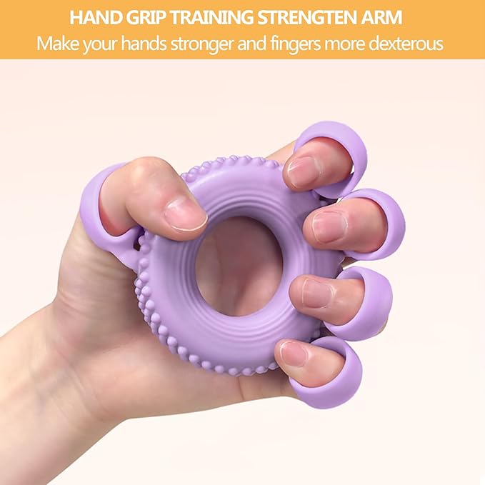 Hand Grip Strengthener Targeted Strength, Finger Exerciser, Grip Strength Trainer, Forearm Grip Workout, Finger Stretcher, Trigger Finger, Mallet Finger, Relief & Recovery