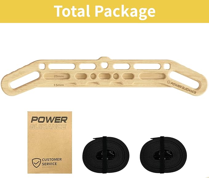 POWER GUIDANCE Wooden Hangboard, Portable Climbing Training Board, Enhances Finger Grip Strength for Indoor and Outdoor Use