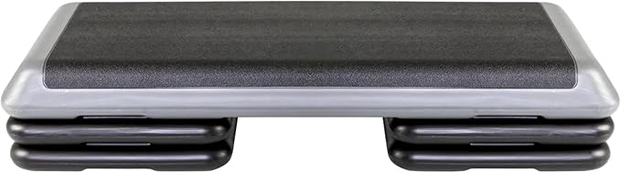The Original STEP Exercise Step Platform, Health Club Size Stepper for Exercise at Home with 4 Stackable Risers for Height Adjustments